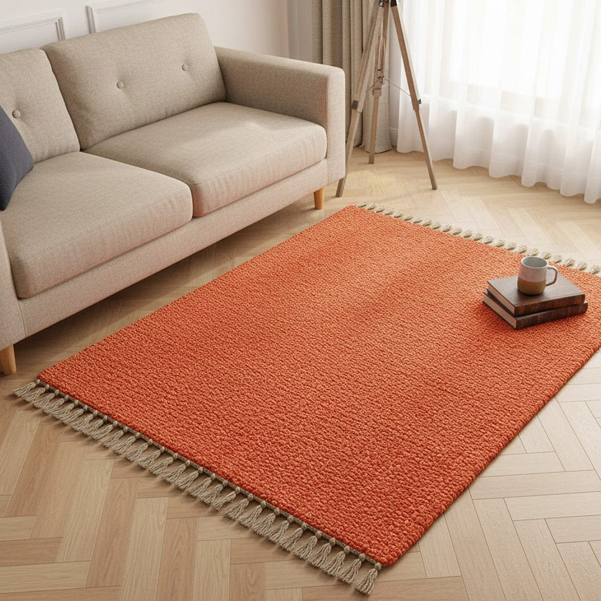Tapis artisanal orange I Tapis artisanal portugais Tapis Artisanal - Orange