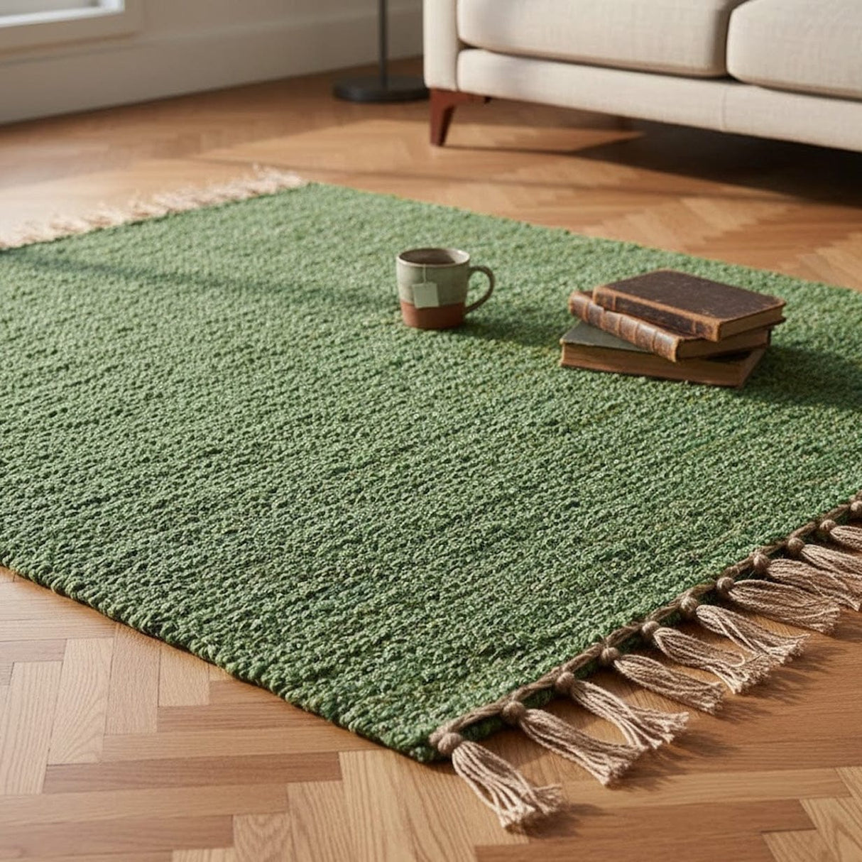 Tapis artisanal vert moyen I Tapis artisanal portugais Tapis Artisanal - Vert moyen
