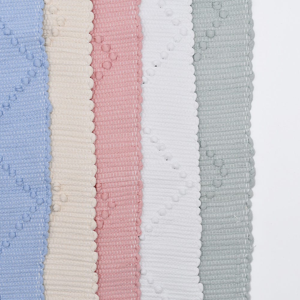 Tapis coton 150x60cm Bleu I Tapis artisanal Portugais Tapis de salle de bains 60x40cm - 5 couleurs