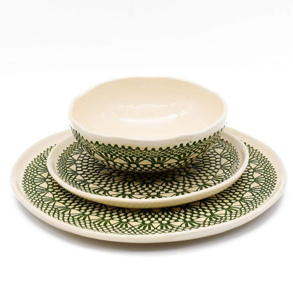 Assiette "Renda" verte - 27cm