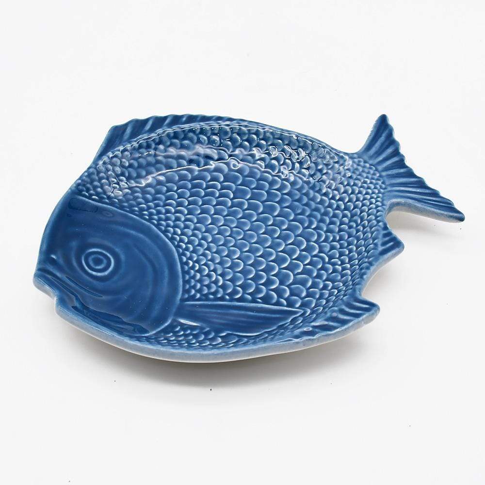 Assiette en forme de poisson 16cm bleue I Vaisselle artisanale du Portugal Assiette en forme de Poisson 16 cm - Bleue