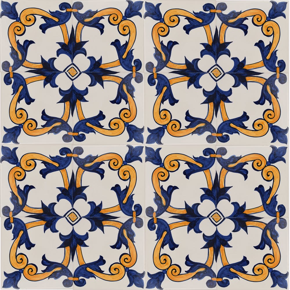 Azulejo Padrao I Azulejo portugais artisanal 14 cm Azulejo Padrão 14x14cm
