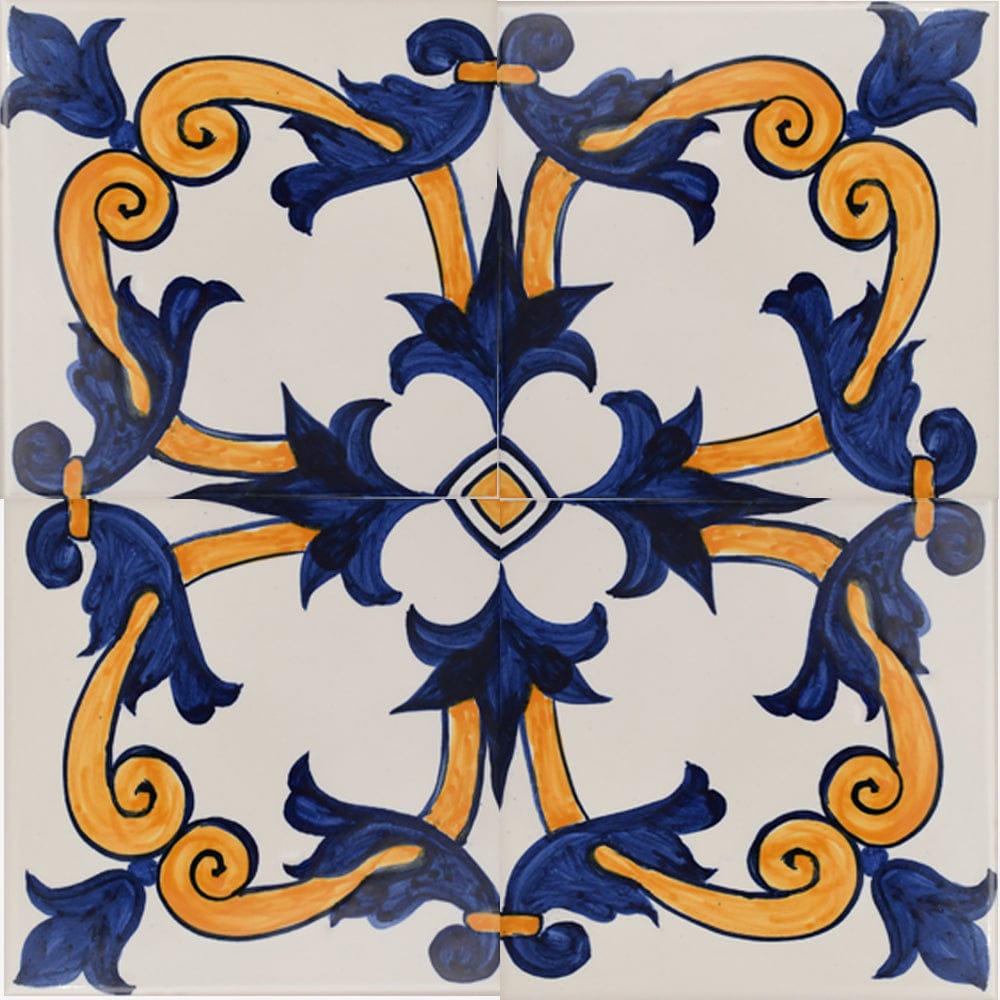 Azulejo Padrao I Azulejo portugais artisanal 14 cm Azulejo Padrão 14x14cm