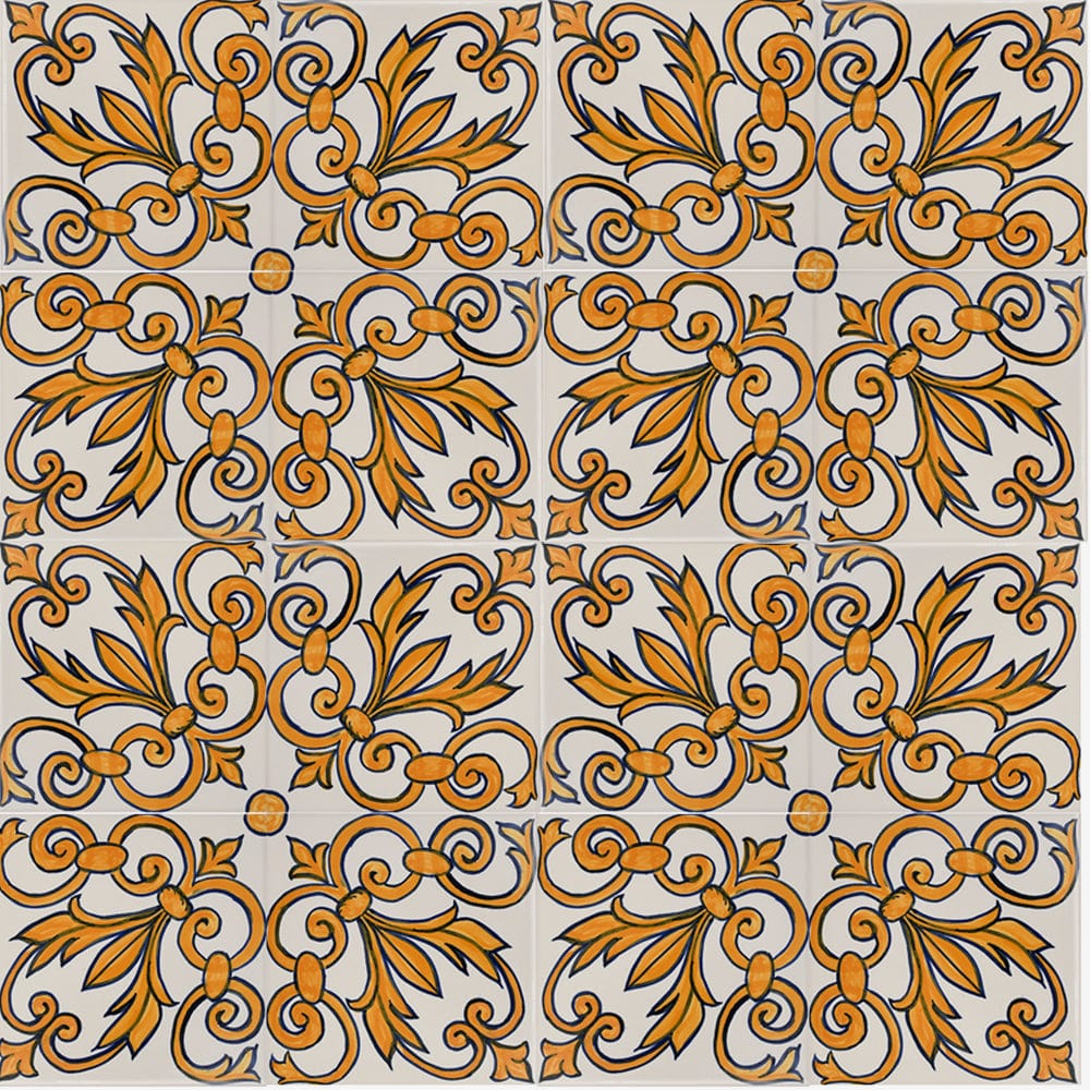 Azulejo Padrao I Azulejo portugais artisanal 14 cm Azulejo Padrão 14x14cm