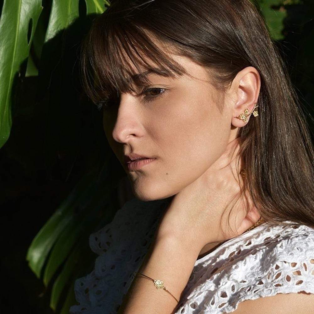 Boucle d'oreille en filigrane d'argent doré en forme de fleur I Bijoux portugais Boucles d'oreille "Flores" - Argent doré