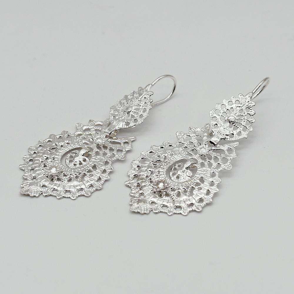 Brincos À Rainha I Boucles d'oreille en argent - 4.5cm