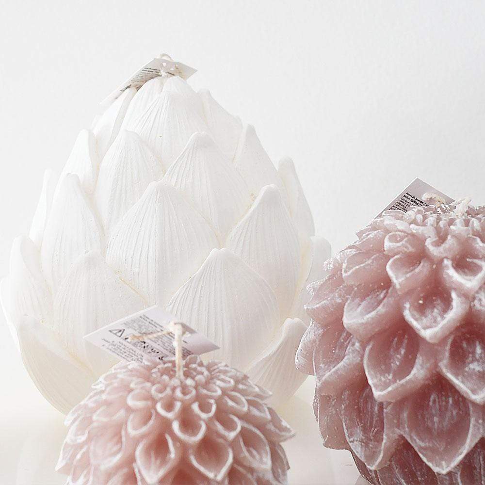Bougie décorative Blanche en forme d'artichaut Bougie décorative "Alcachofras" Blanche - 19cm