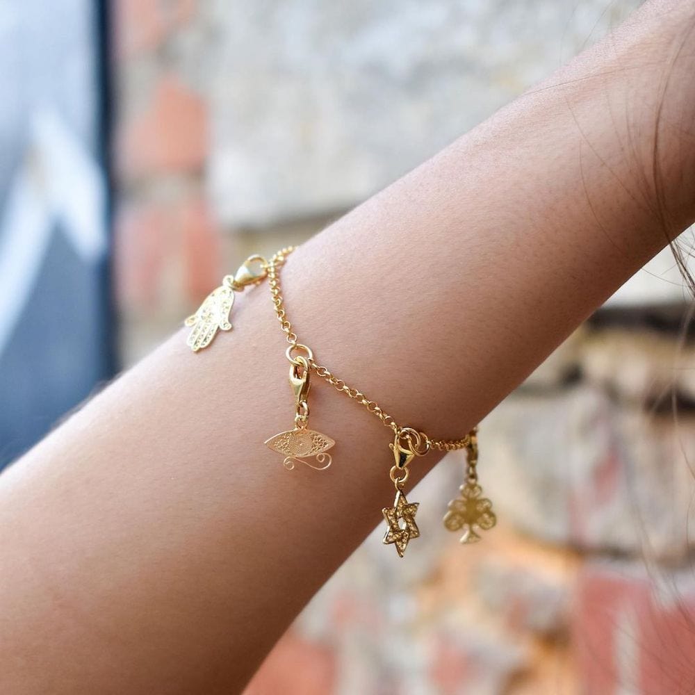 Charm portugais en argent doré I Breloque porte-bonheur Coração de Viana" I Charm en argent doré