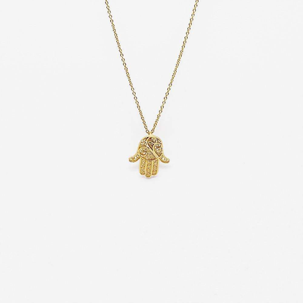 Mão de Fátima I Collier en argent doré