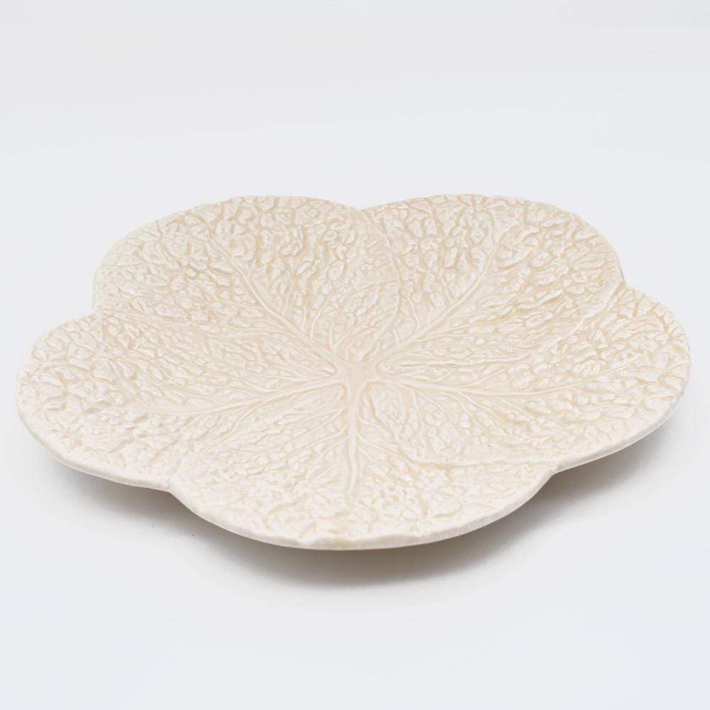 Assiette en céramique en forme de chou 31 cm - Blanc cassé