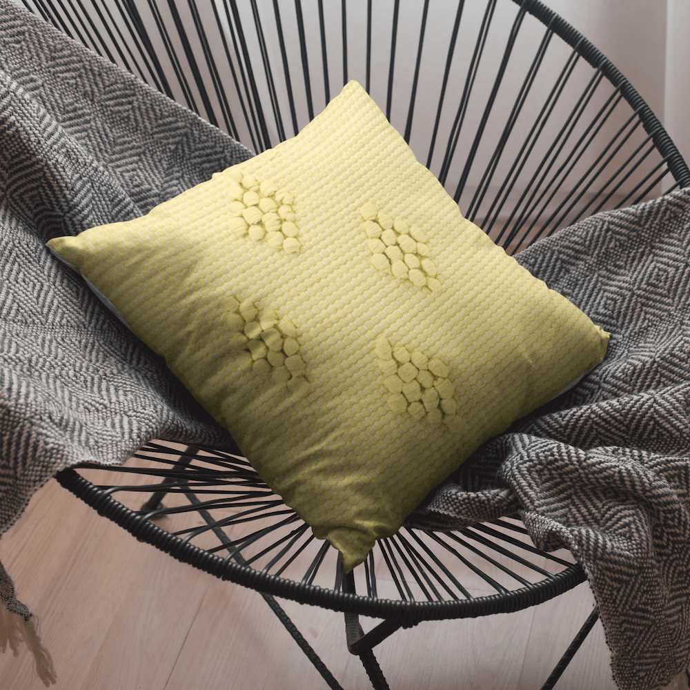 Housse de coussin 40x40 "Tapete de Trapo" - Jaune