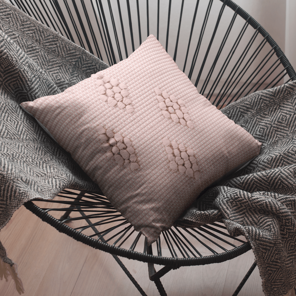 Housse de coussin 40x40 "Tapete de Trapo" - Rose