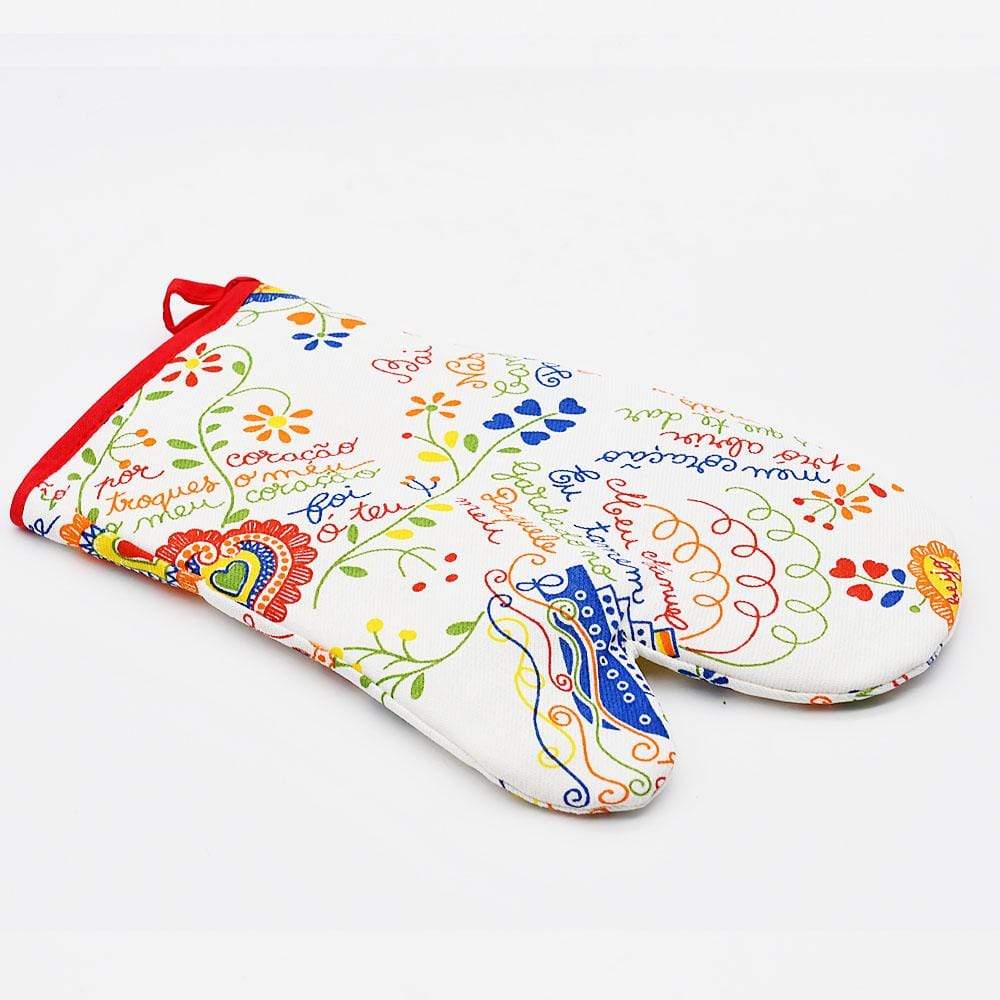 Manique en tissu au motifs portugais Azulejos Manique "Namorados" Rouge