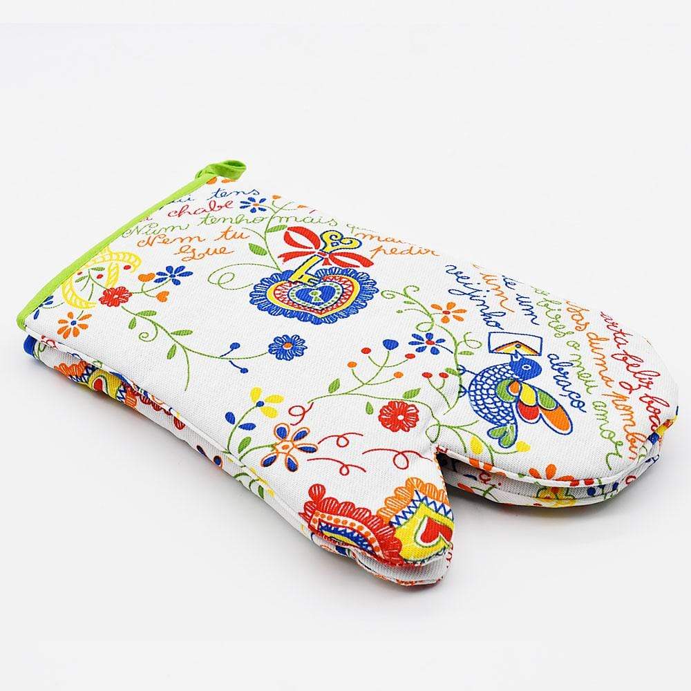 Manique en tissu au motifs portugais Azulejos Manique "Namorados" Verte