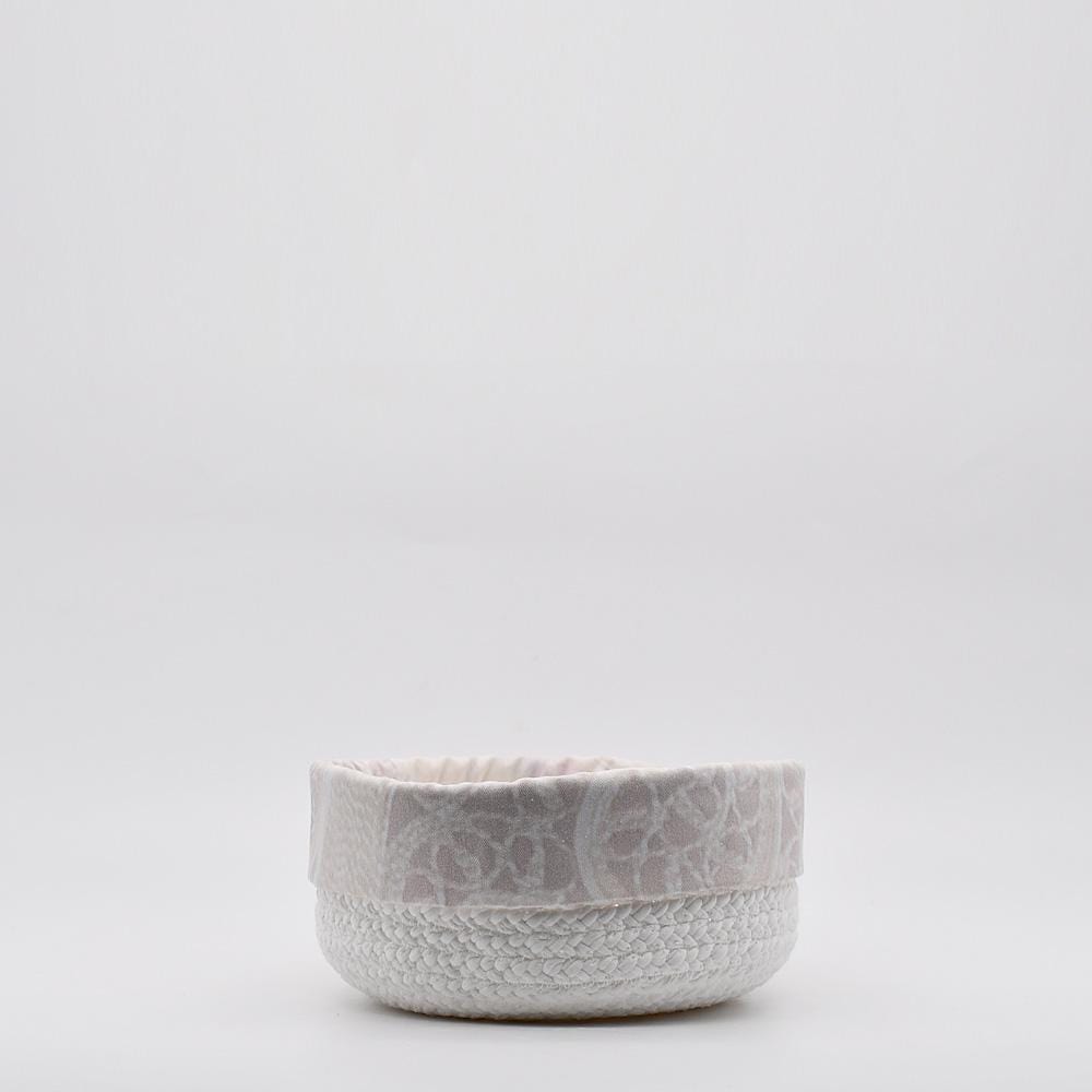 Panier en coton tressé blanc Coeur de Viana I Produit portugais Panier en coton - Blanc et beige