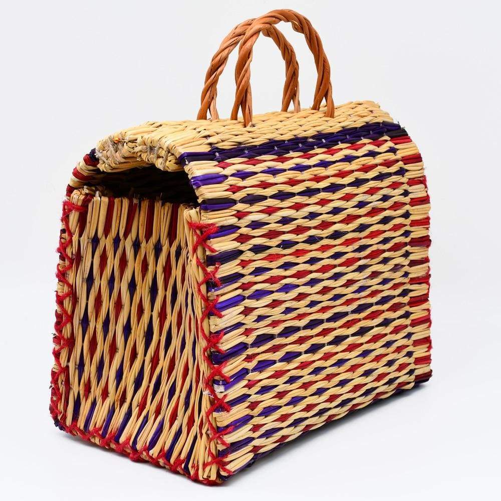 Panier en osier (jonc) 30cm - Multicolore