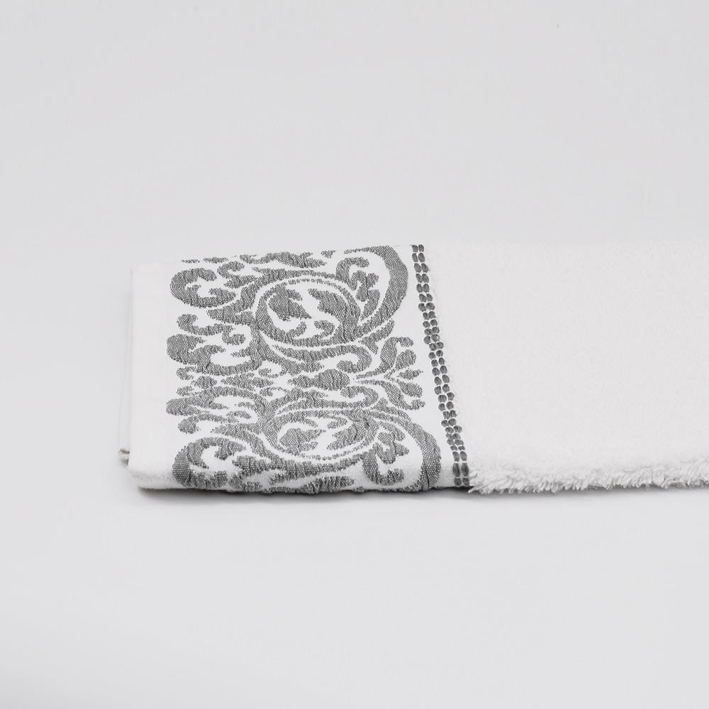 Parure de bain 3 pièces - Blanc et gris