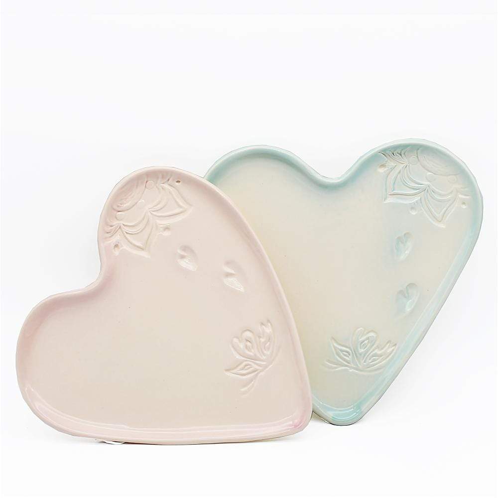 Petite assiette en céramique rose et blanche I Motifs étoile de mer Copy of Assiette "Estrela do mar" rose et blanche - 18 cm