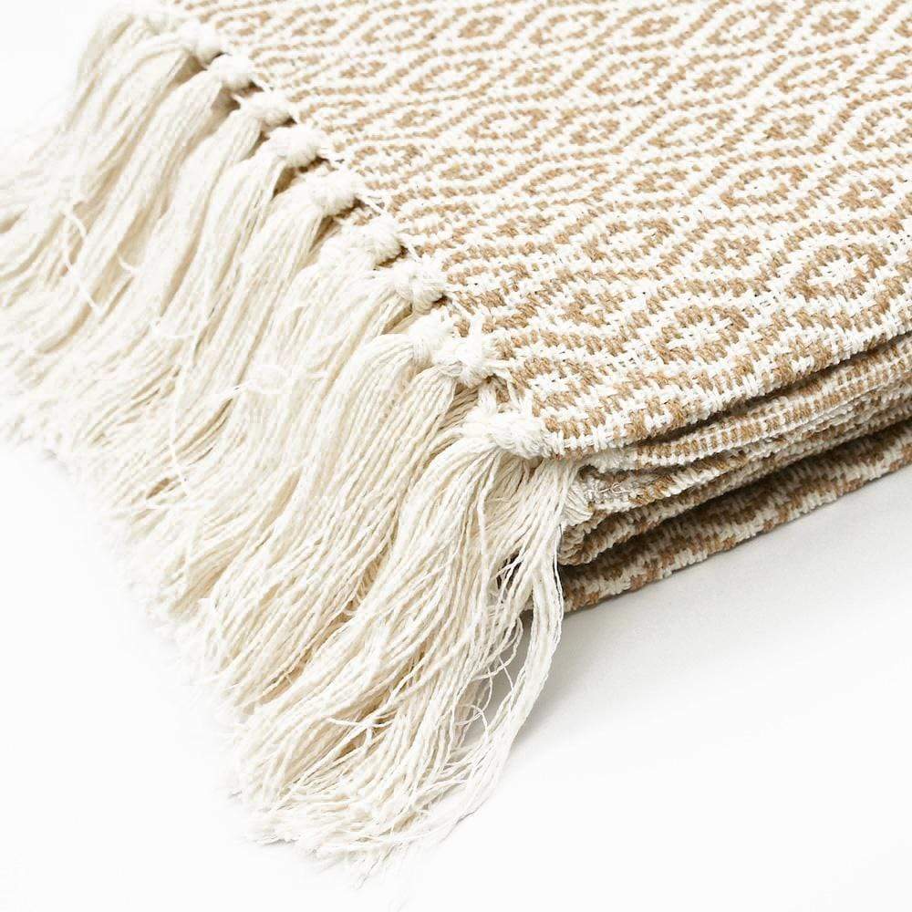 Plaid en coton "Losango" - Beige