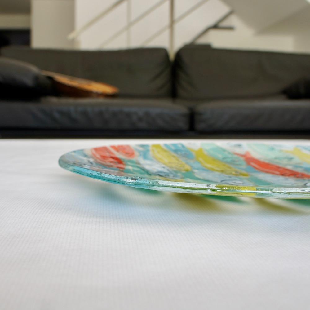 Grand plat en verre fusionné "Marinha Grande"