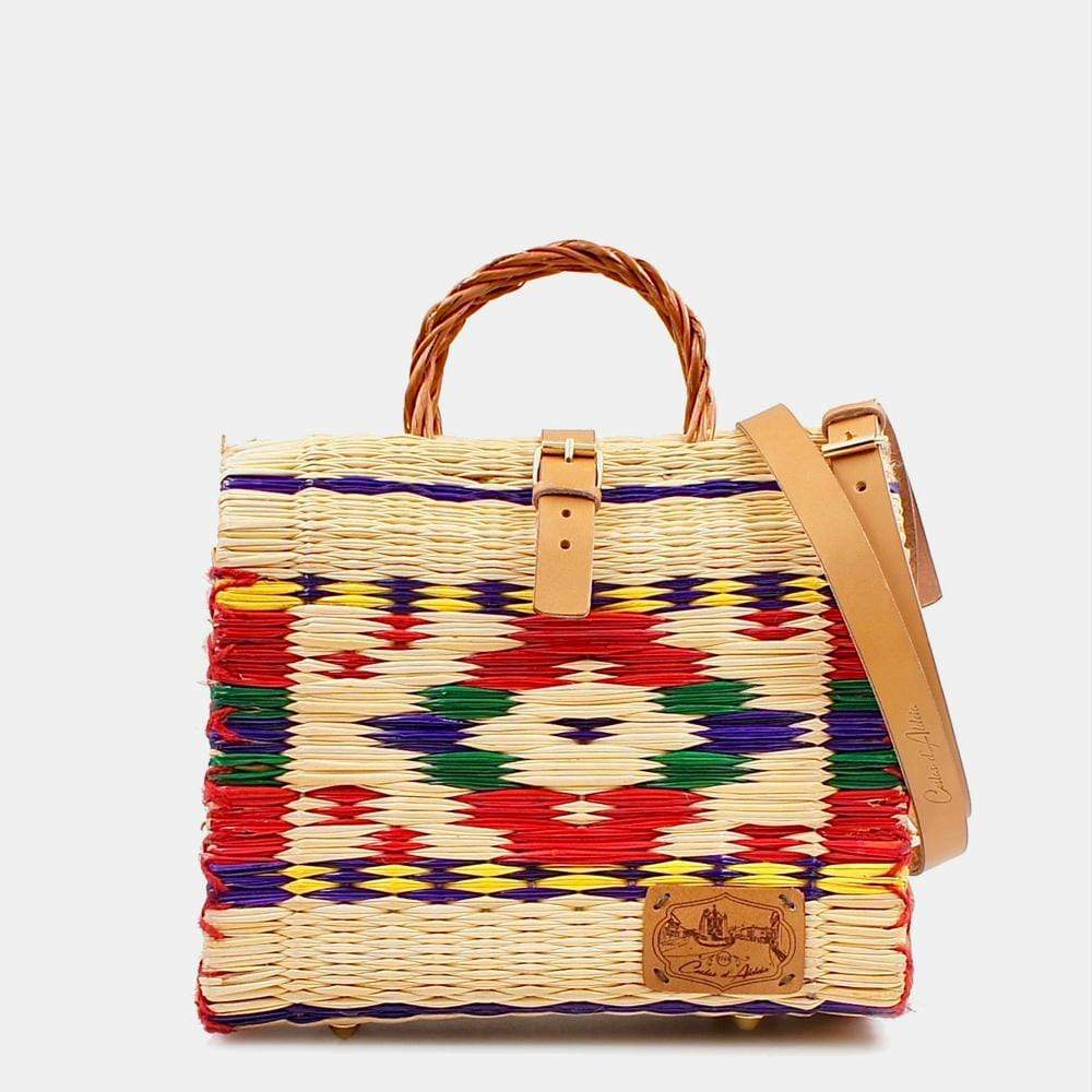 Sac cabas en osier (jonc) 26cm - Multicolore