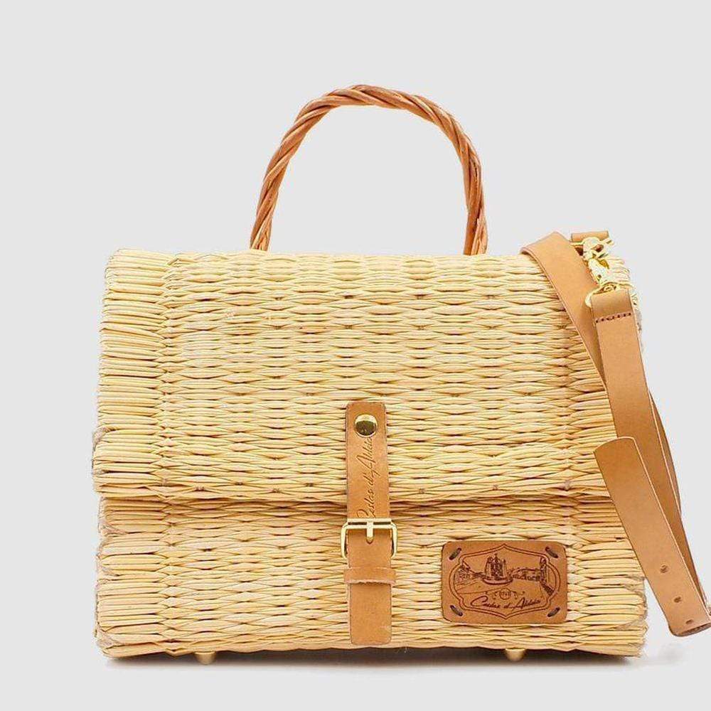 Sac cartable en osier (jonc) 30cm - Naturel