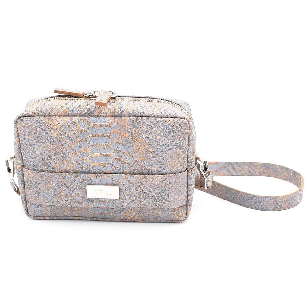 Sac pochette banane en liège gris