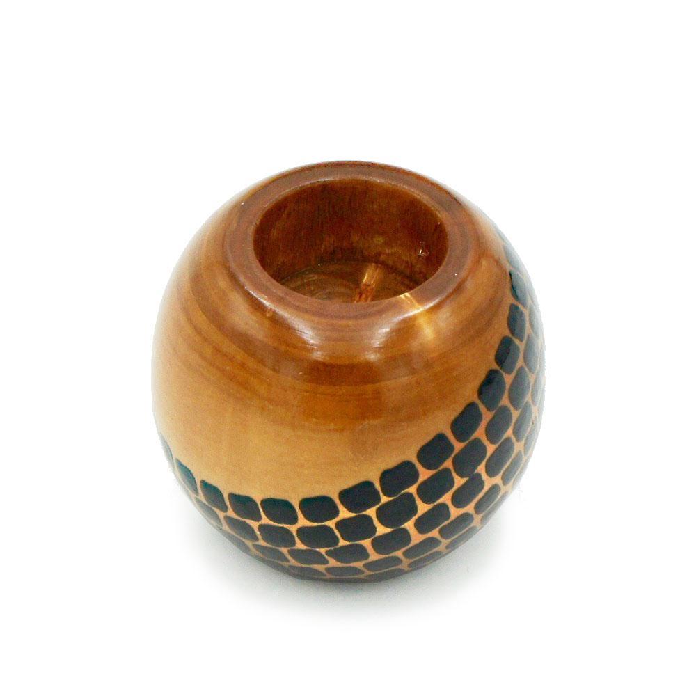 Support à bougie en bois Calçada noir