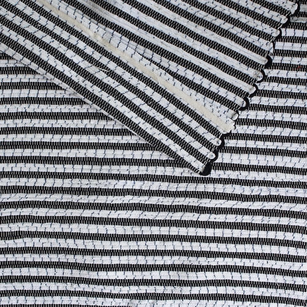 Tapis en coton 300x50 - Noir et Blanc