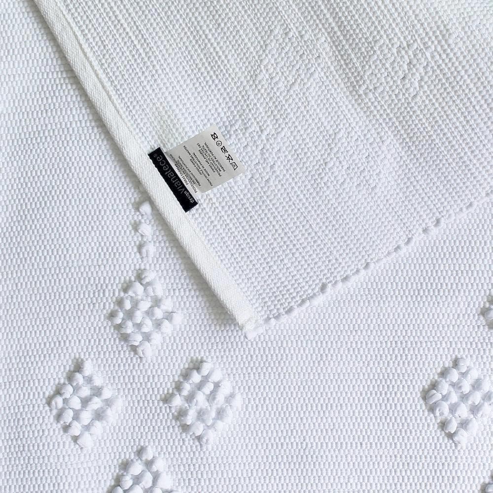 Tapis de salle de bain coton 100x50 - Blanc