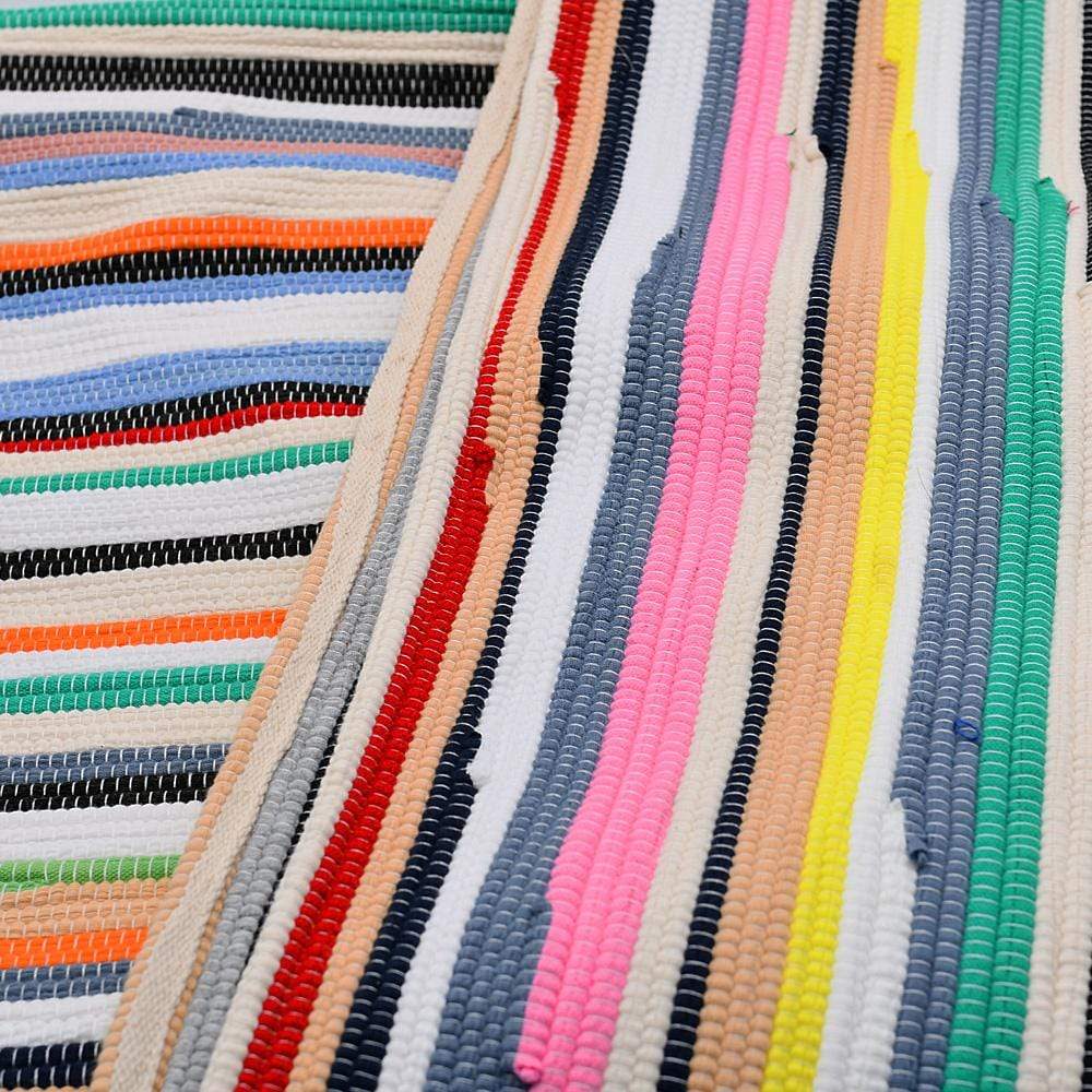 Tapis en coton à rayures fines