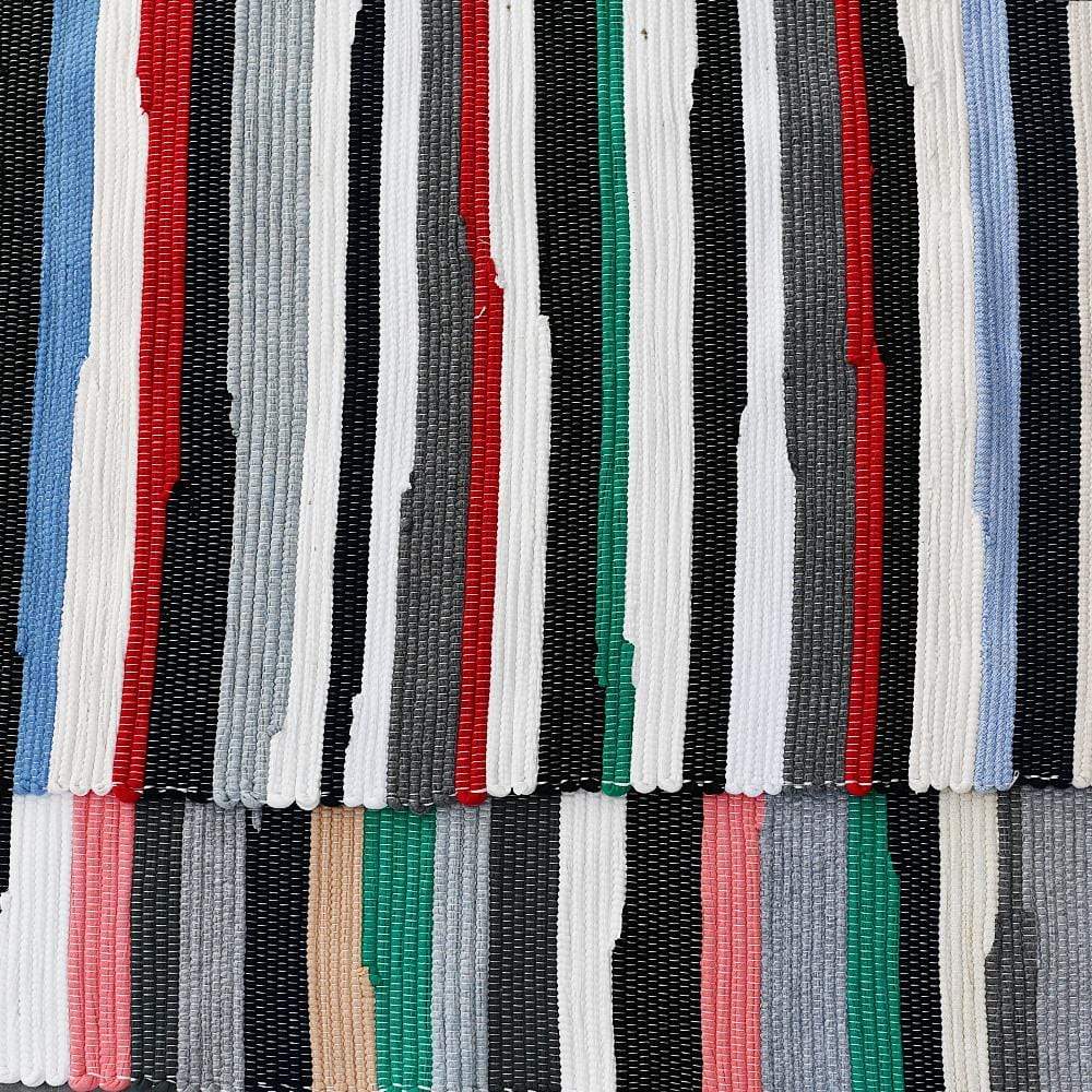 Tapis en coton à rayures larges