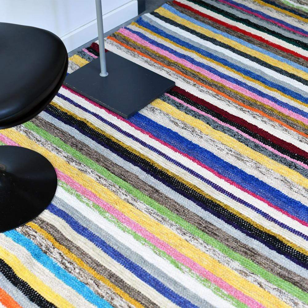 Tapis épais en coton à larges rayures