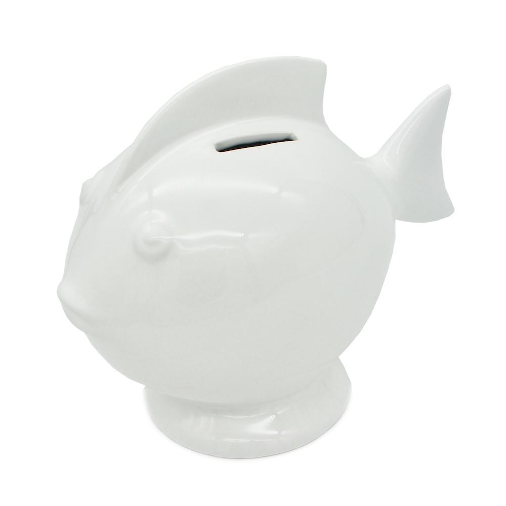 Tirelire en céramique blanche