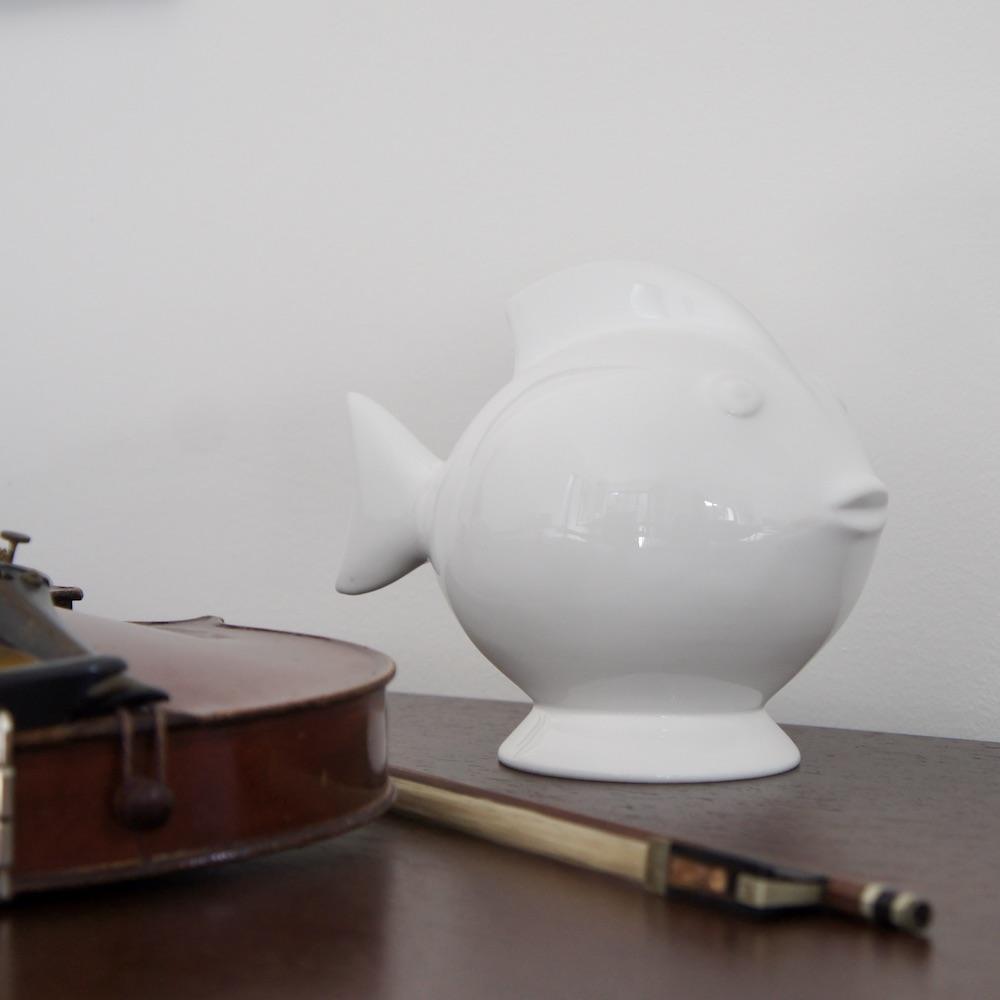 Tirelire en céramique blanche