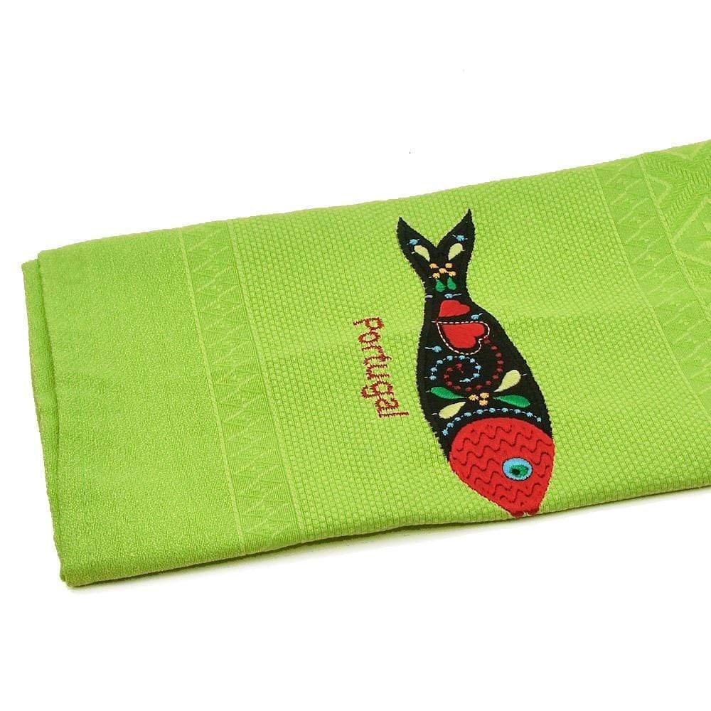 Torchon de cuisine brodé "Sardinha"