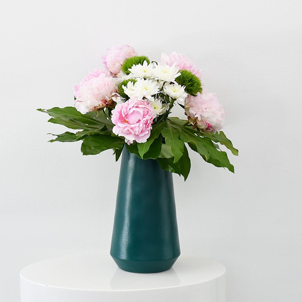 Vase rond en grès Eucalipto I Objet de décoration du Portugal Vase en grès “Le Jardin”