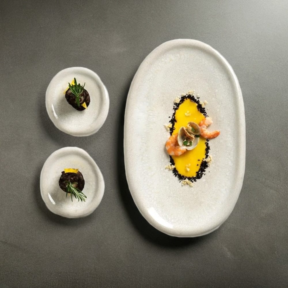 Assiette à entrée en grès marron portugais Plat en grès Cristal - 26cm