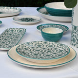 Assiette à pain motifs azulejos verts version 1 Assiette en céramique "Padrão" 12cm - Verte
