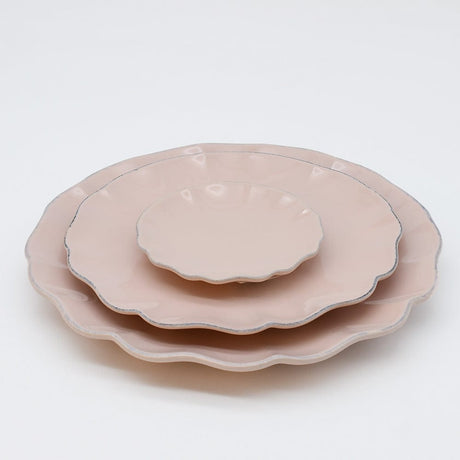 Assiette à pain rose en grès fin Assiette à pain en grès fin "Rosa"