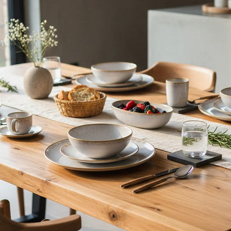 Assiette blanche en grès de la collection portugaise Corals Assiette en grès "Amazonia" Blanche - 21cm