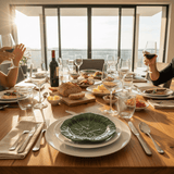 Assiette creuse en céramique du Portugal Assiette en céramique "Folha" verte - 20cm