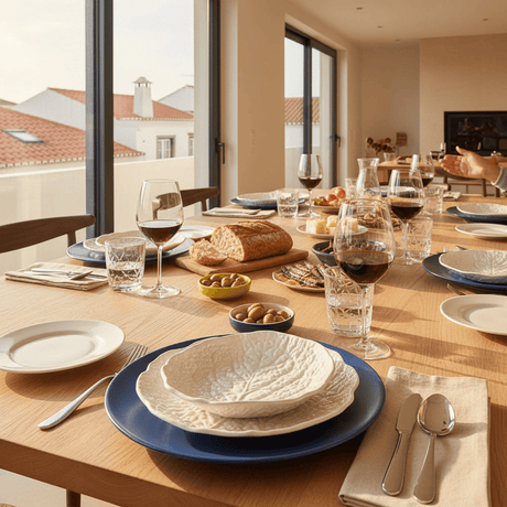 Assiette creuse en forme de feuille de chou I Vaisselle portugaise Assiette creuse en céramique en forme de chou 20cm - Blanche