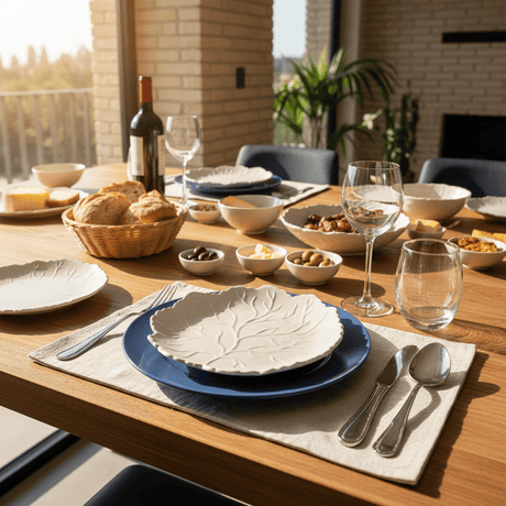 Assiette en céramique blanche en forme de feuille Assiette en céramique "Folha" blanche - 21cm