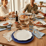 Assiette en céramique blanche I Faience portugaise Assiette en céramique "Folha" blanche - 27cm