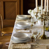 Assiette en porcelaine blanche à bord doré Ø21cm – Fabriquée au Portugal Assiette en porcelaine "Resonance" - 23cm