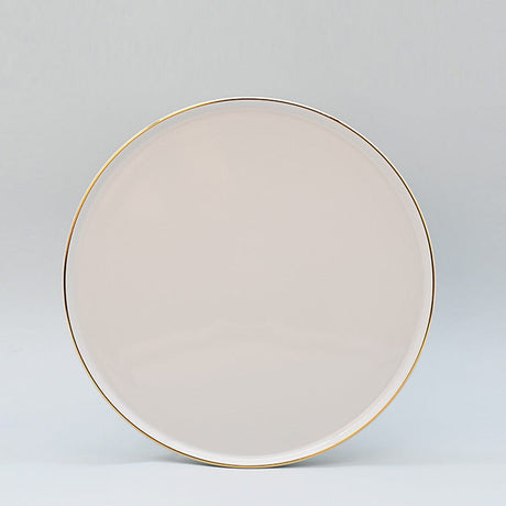 Assiette en porcelaine blanche à bord doré Ø27cm – Fabriquée au Portugal Assiette en porcelaine "Resonance" - 27cm