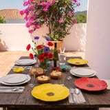 Assiette jaune en forme de fleur Assiette en céramique "Papoila" 27cm - Jaune