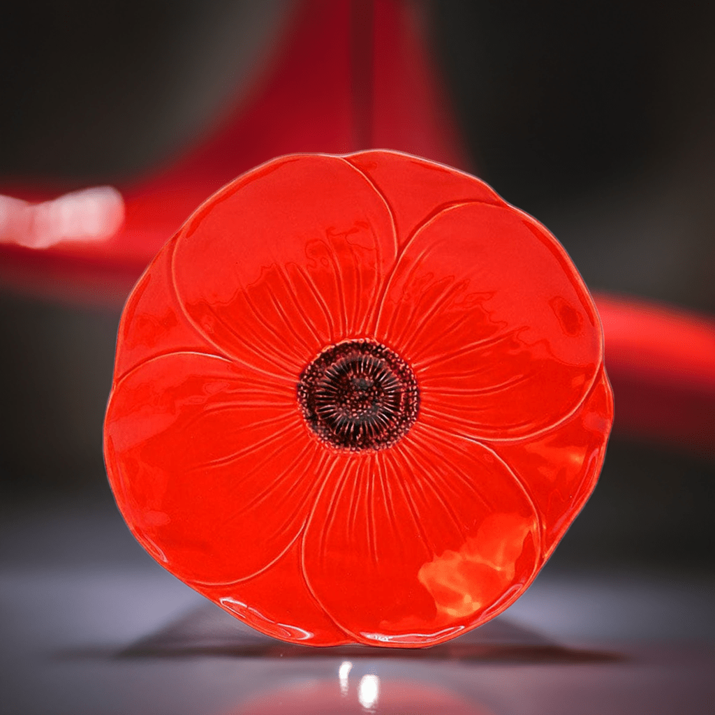 Assiette rouge en céramique portugaise Assiette en céramique "Papoila" 27cm - Rouge