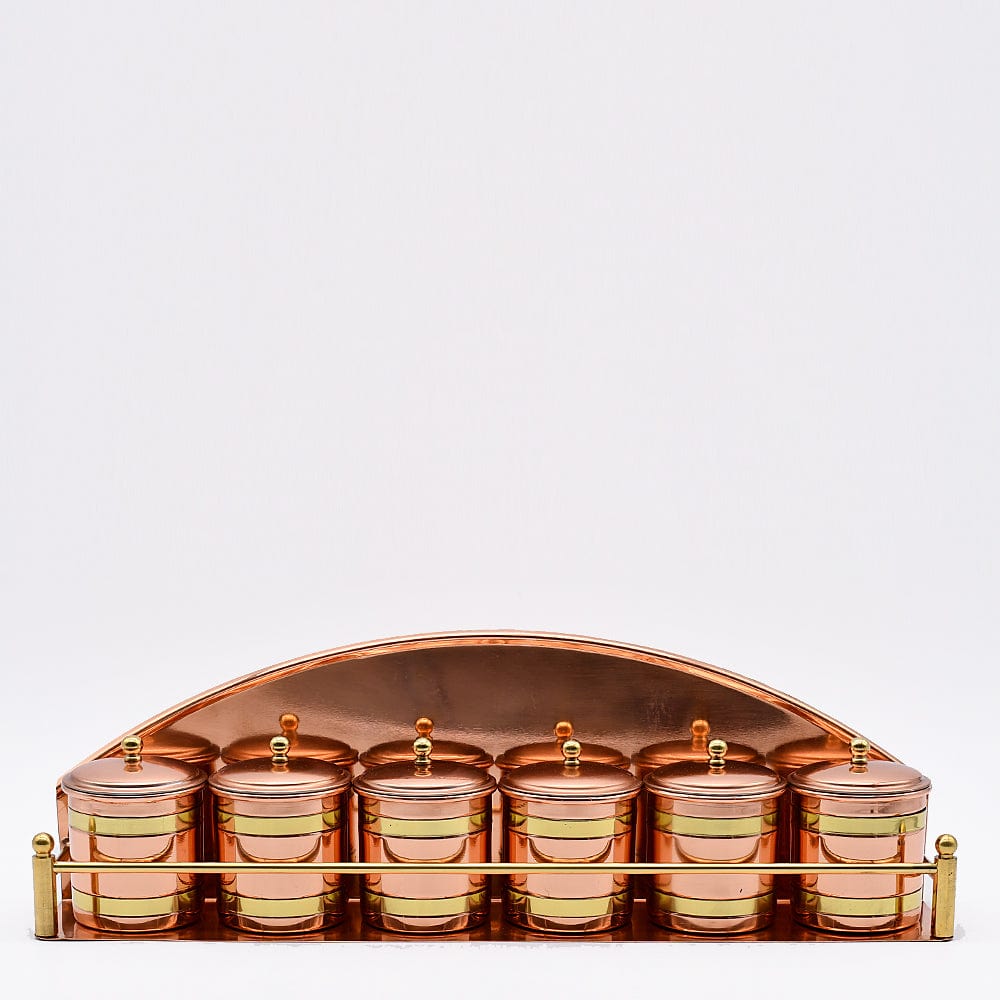 Authentique pot à lait en cuivre portugais Etagère à épices en cuivre